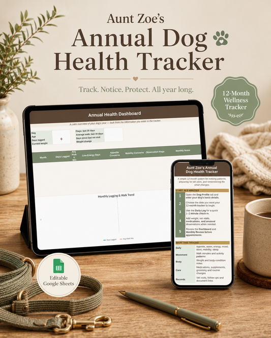Aunt Zoe's Annual Health Tracker for Dogs (Digital)